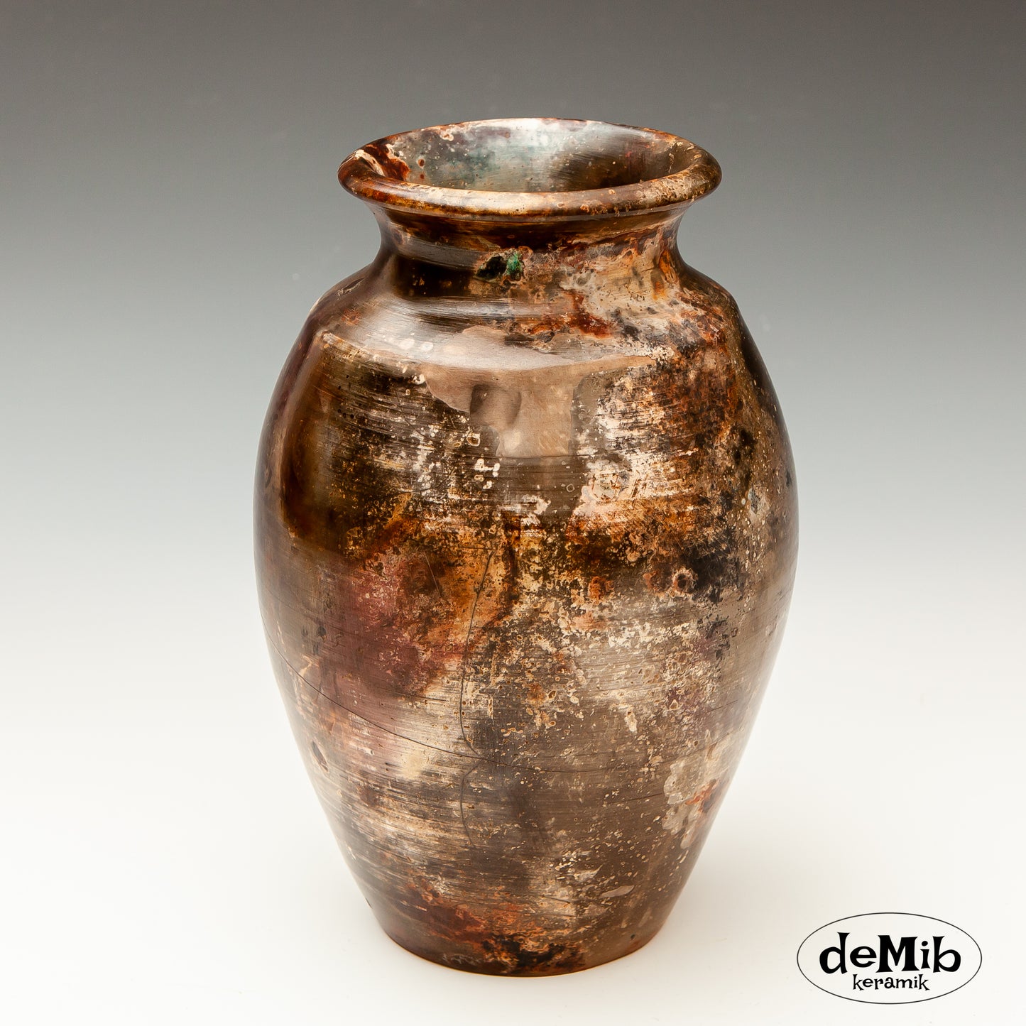 Dark Red Pitfired Vase (23 cm)
