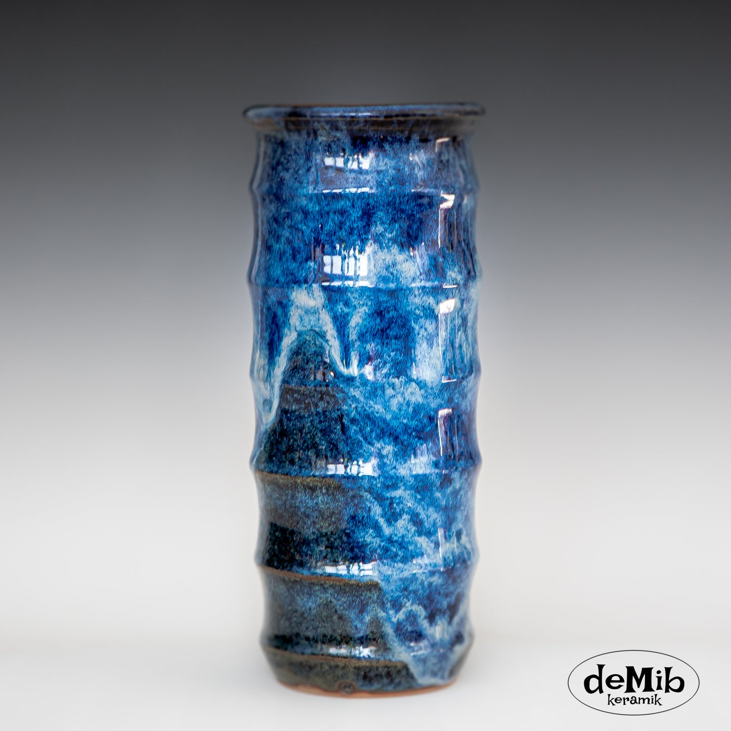 Tall Floating Blue Bamboo Vase (24 cm)