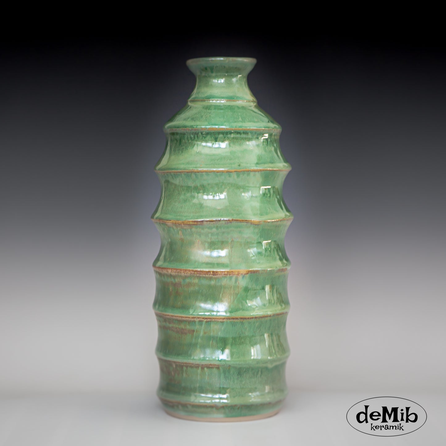 Green Bamboo Shaped Vase (26 cm)