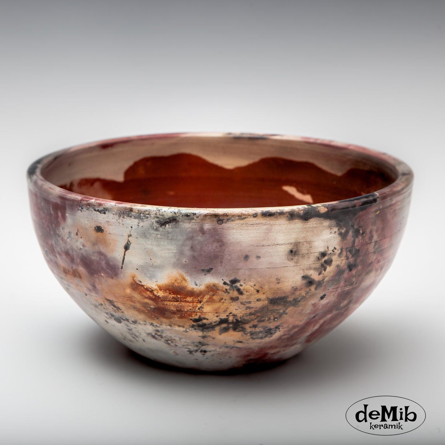 Large Pit Fired Bowl in Porcelain (21 cm wide)