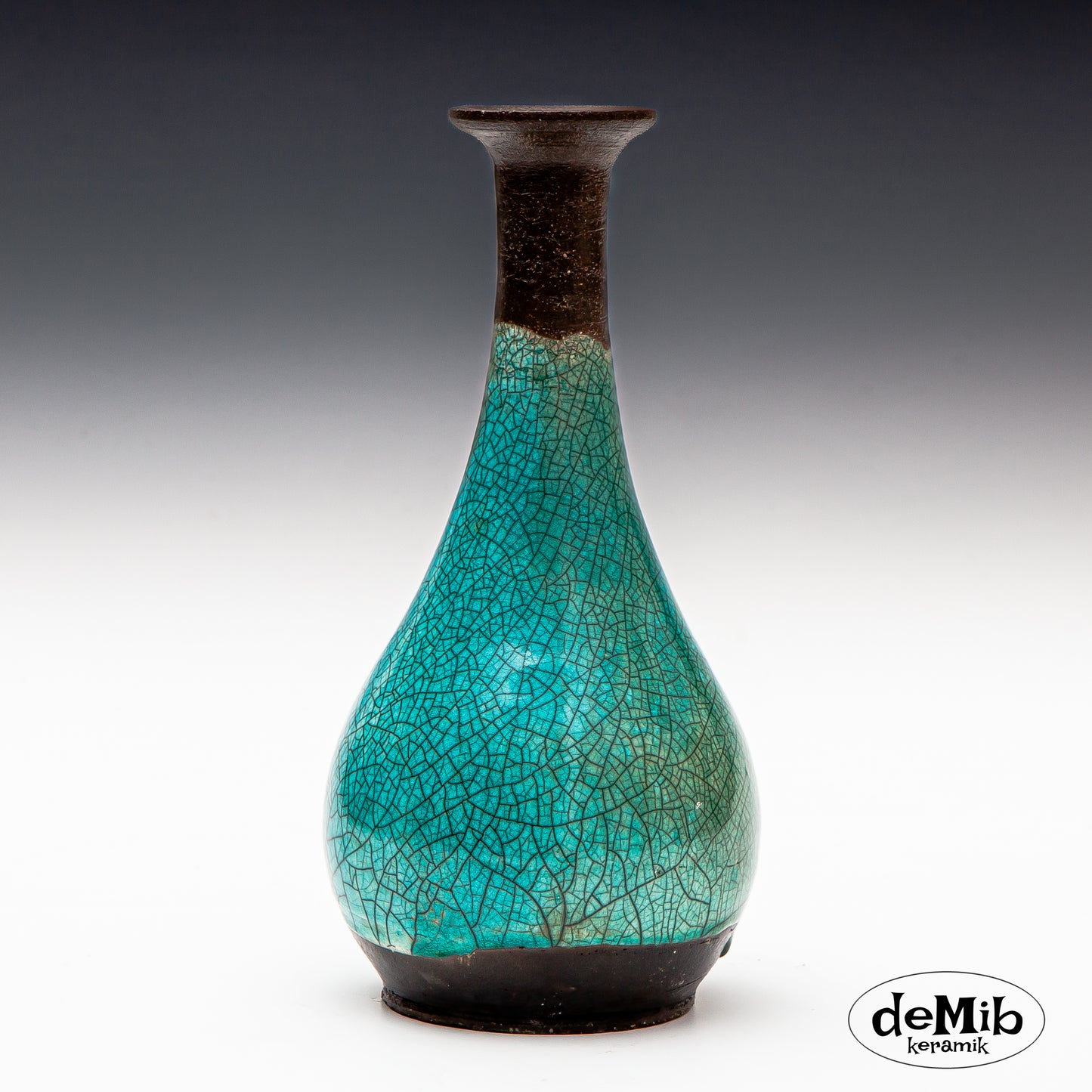 Narrow Neck Raku Vase (23 cm)