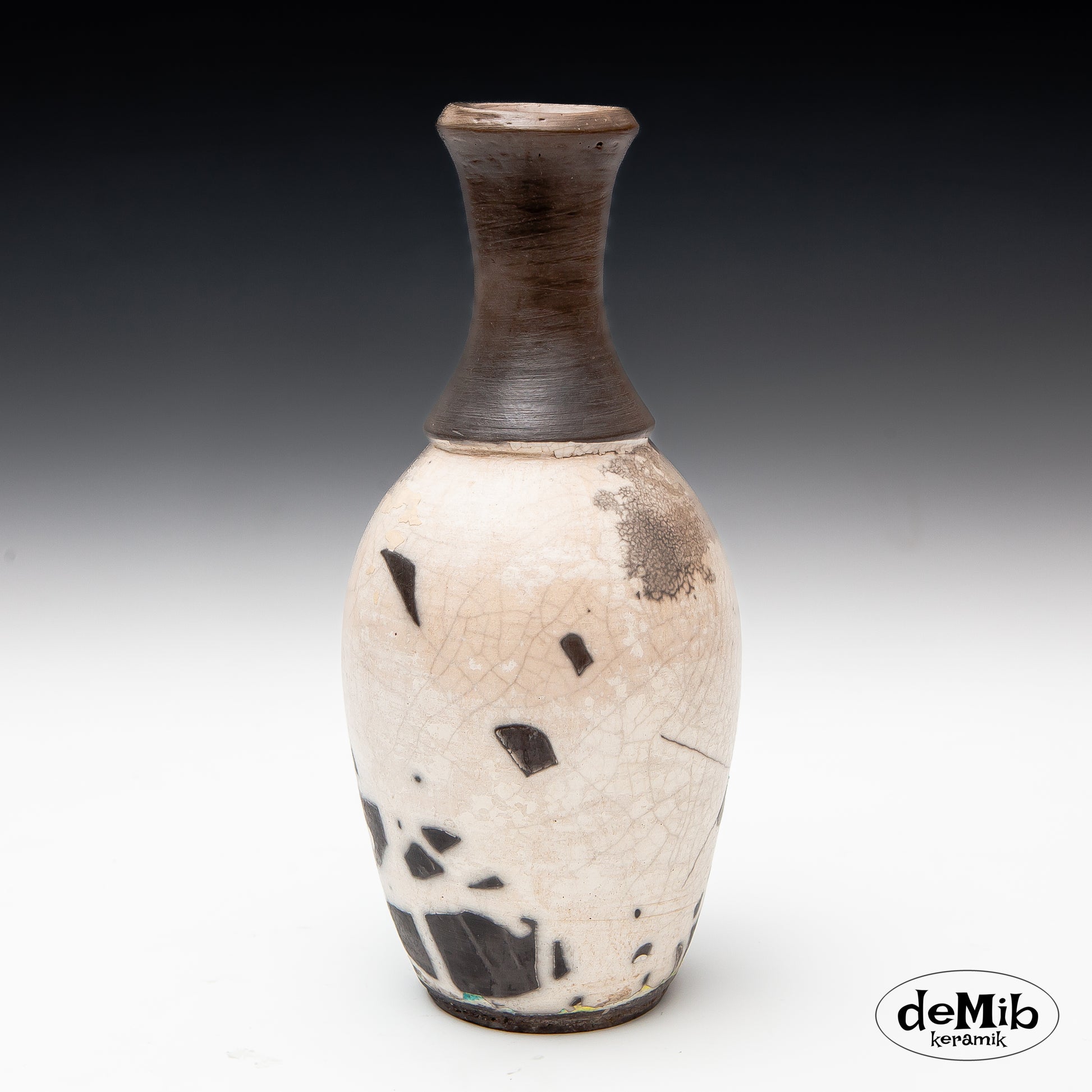 Small Raku Fired Vase (23 cm)