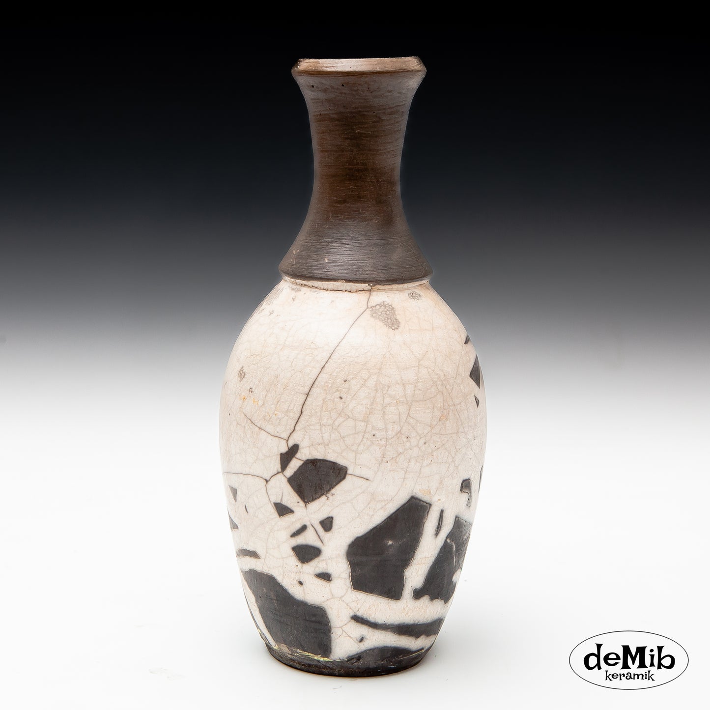 Small Raku Fired Vase (23 cm)