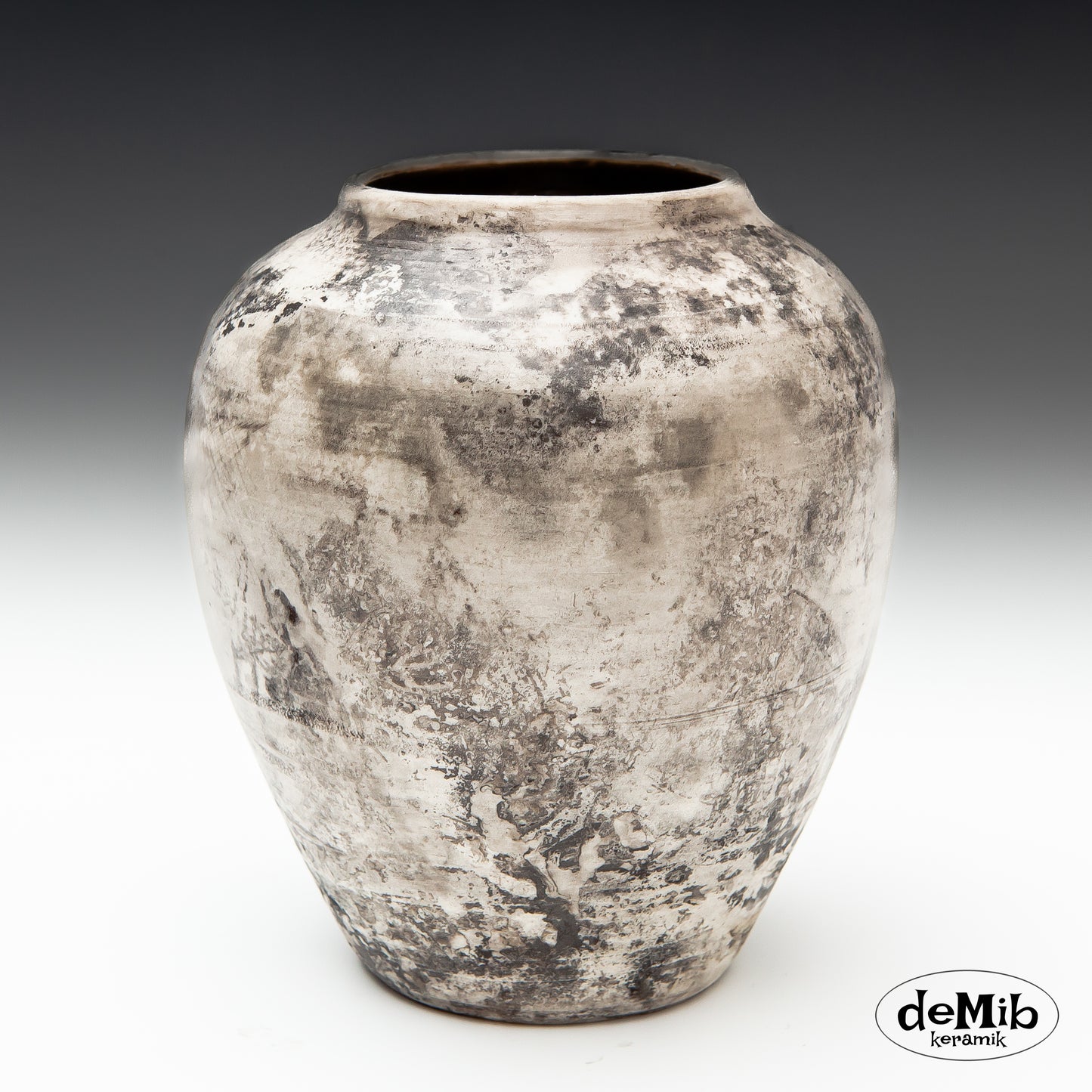 Vase in Black & White in a Pitfire + Glaze Combo