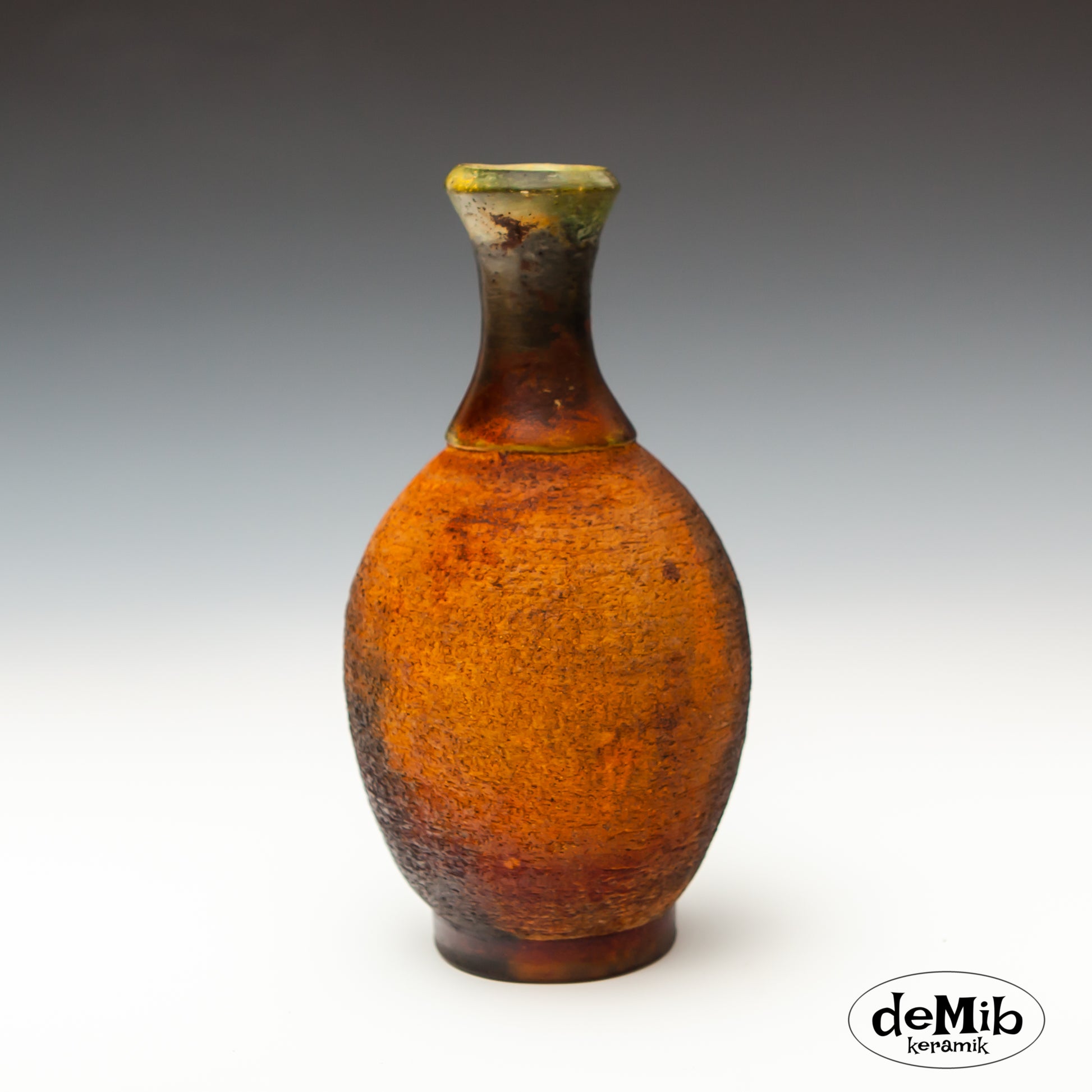 Small Raku Vase with Dusty Look (20 cm)
