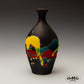 Small Raku Vase with Vivid Colors