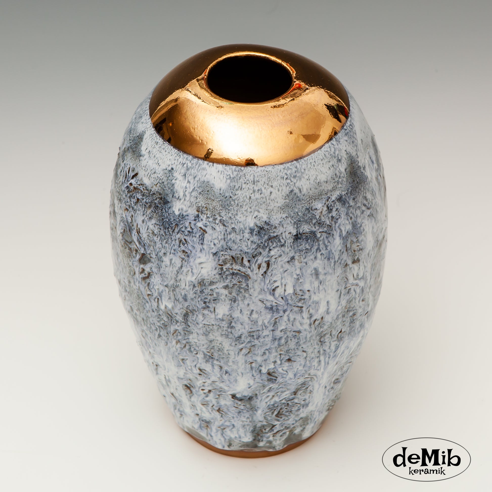 Tall Vase with real Gold