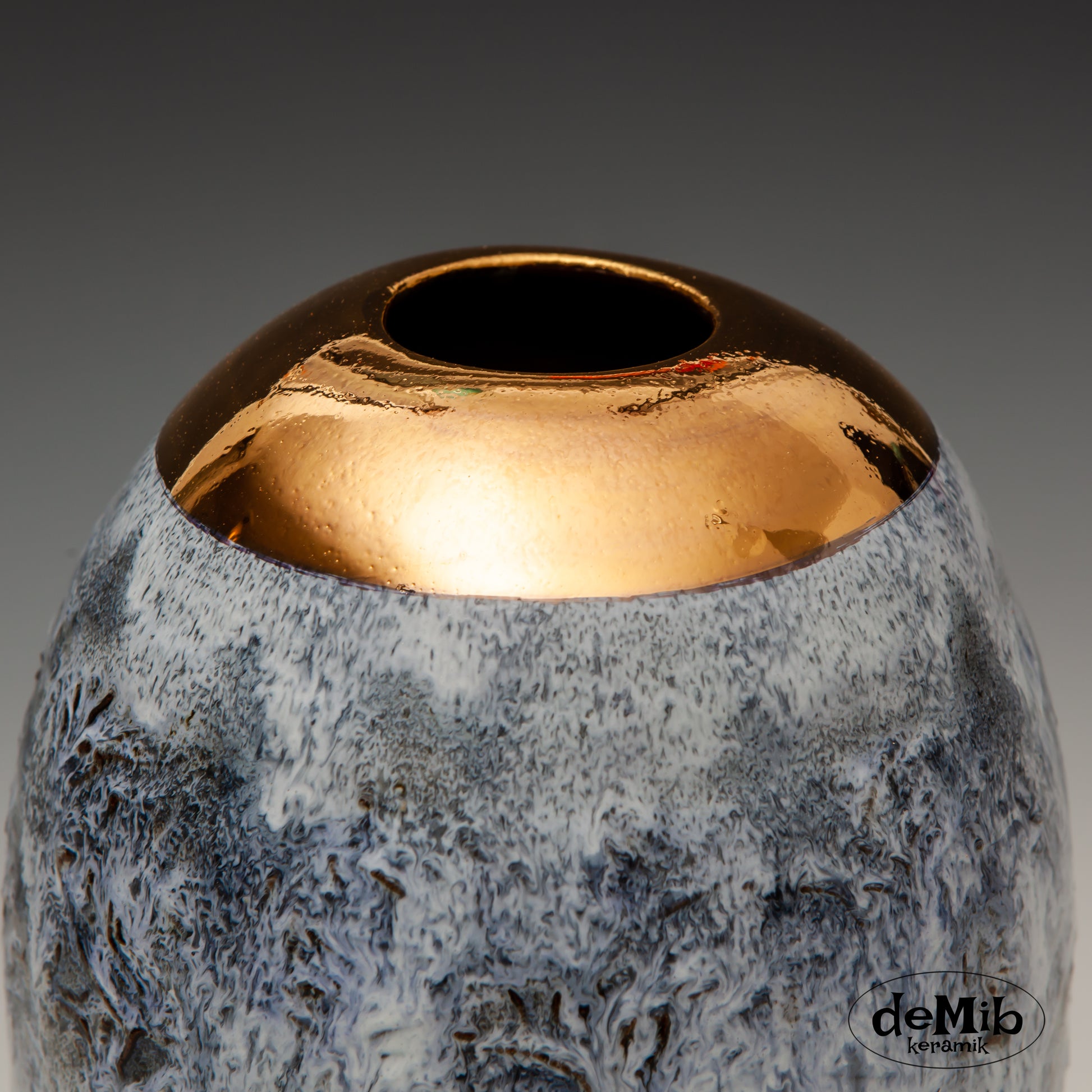 Tall Vase with real Gold