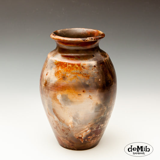 Dark Red Pitfired Vase (23 cm)