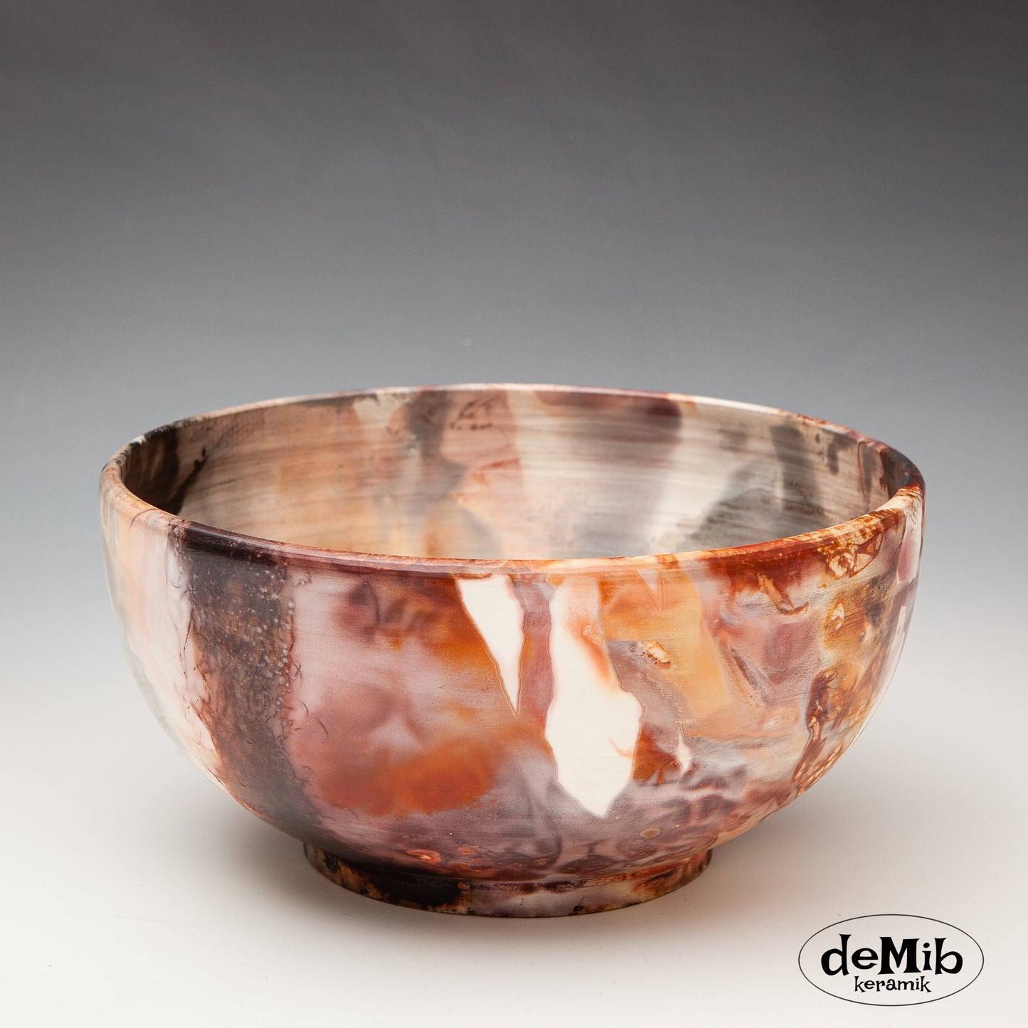 Large Pit Fired Bowl in Porcelain (23 cm wide)