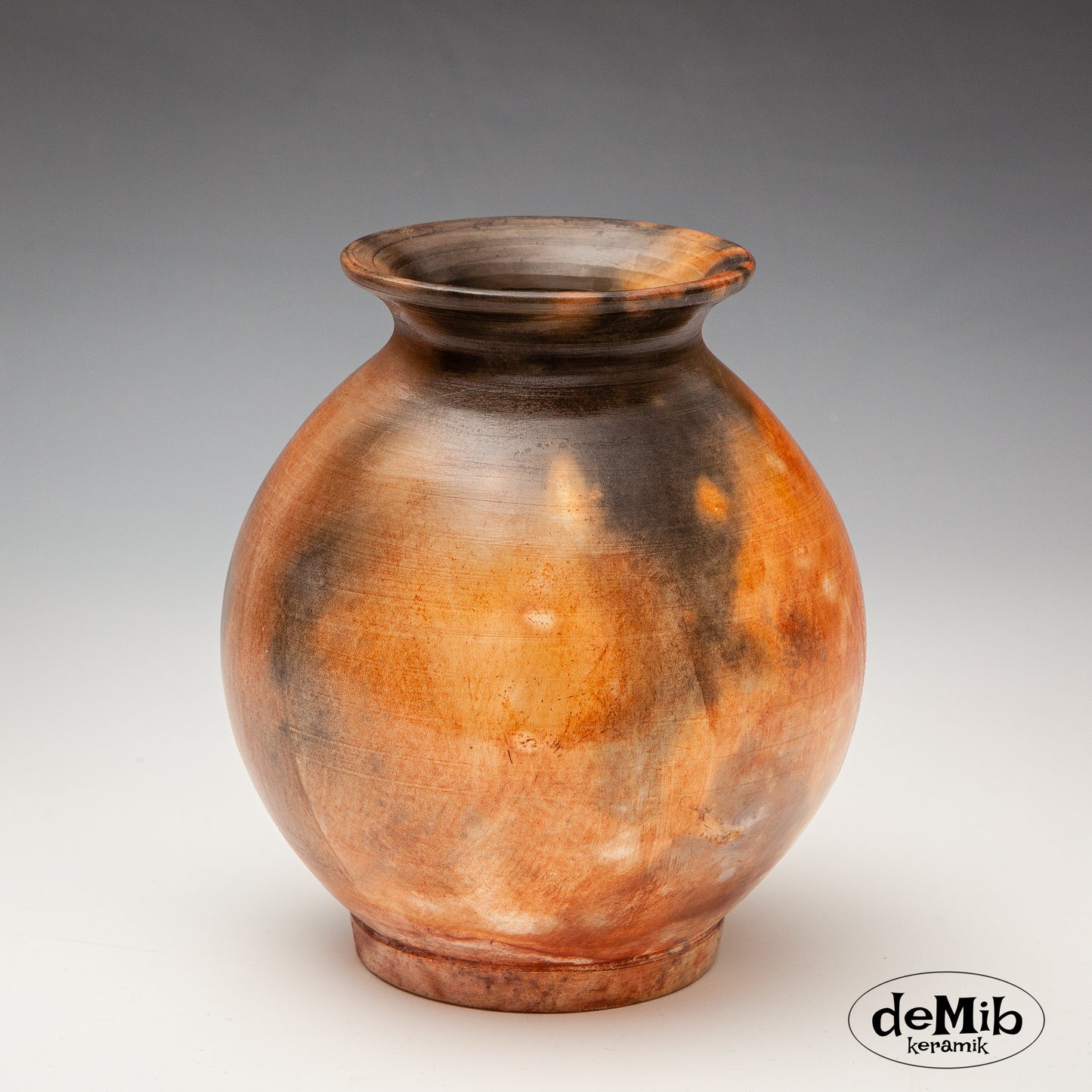 Orange Pitfired Vase (17 cm)