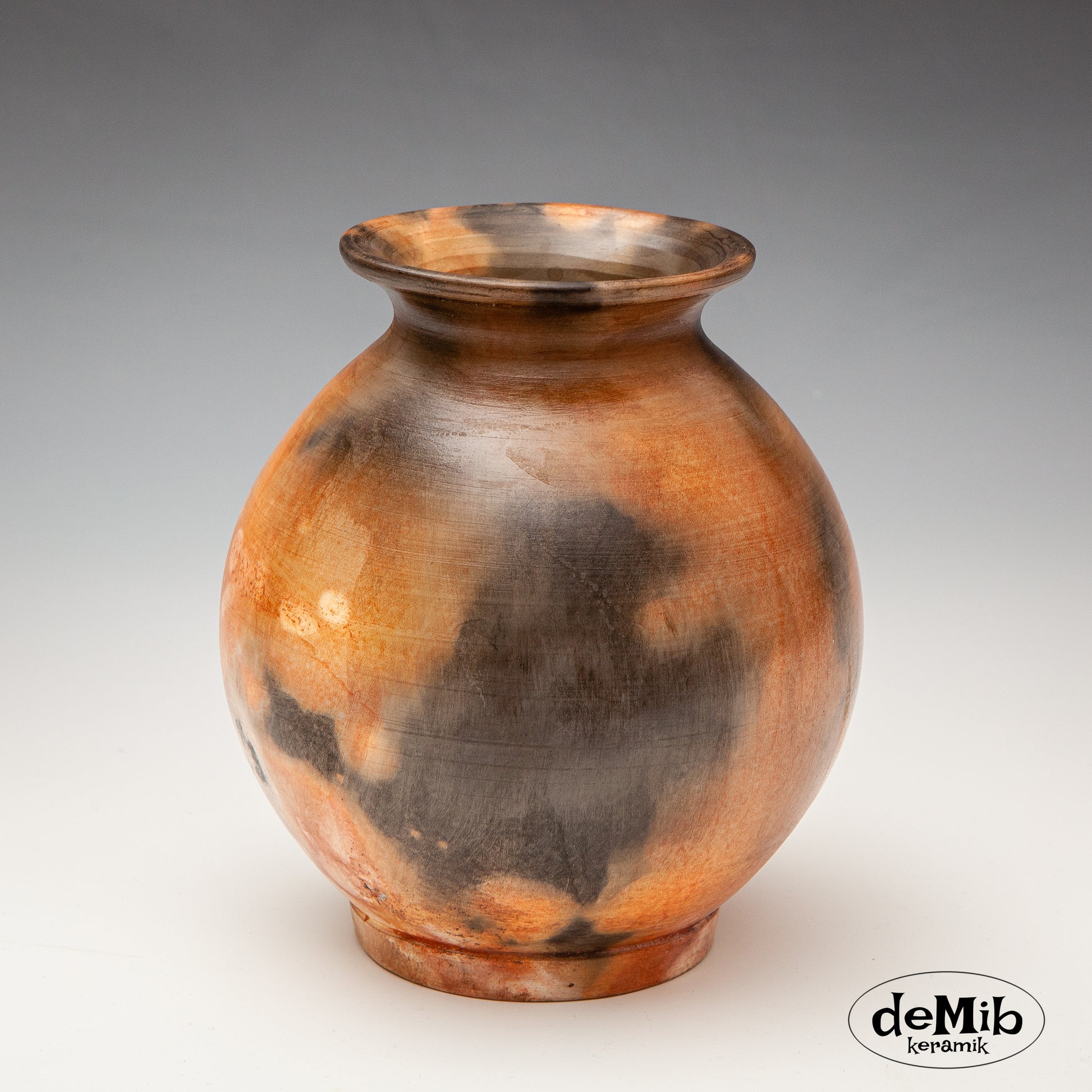 Orange Pitfired Vase (17 cm)