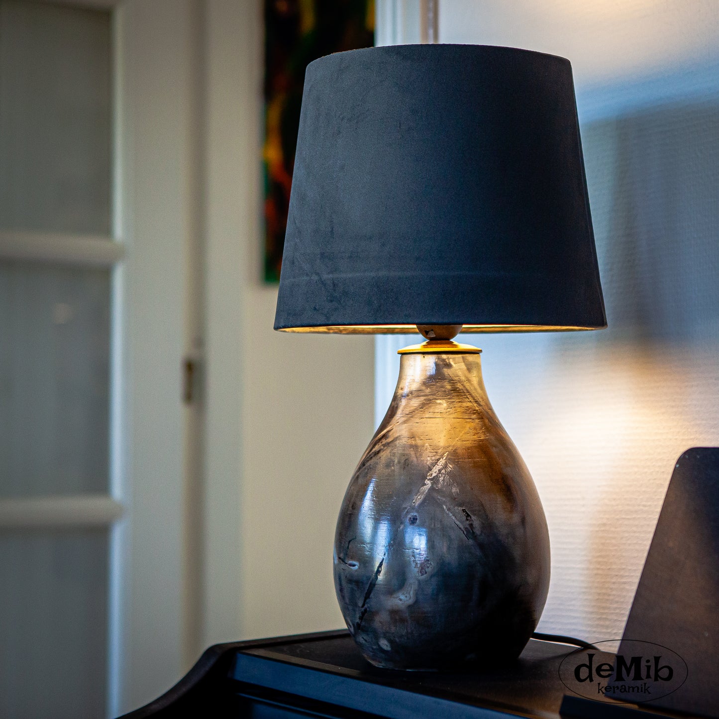 Dark Pifired Table Lamp