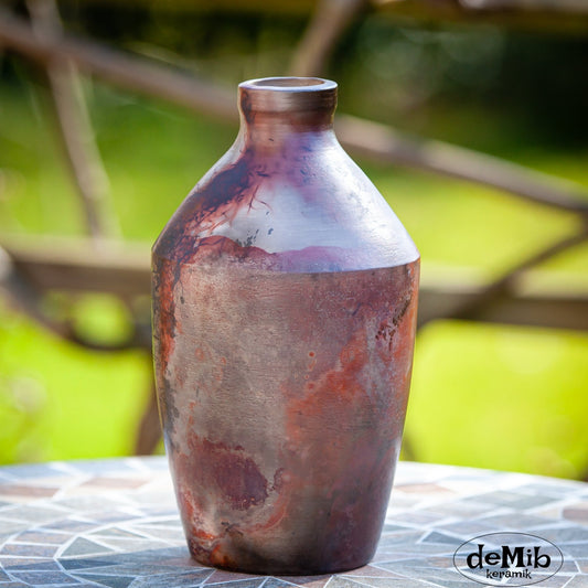 Dark Red Pit Fired Vase (26 cm)