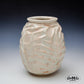 White Stoneware Vase with Textures (22 cm)