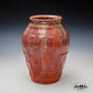 Red Vase with Strong Textures (23 cm)