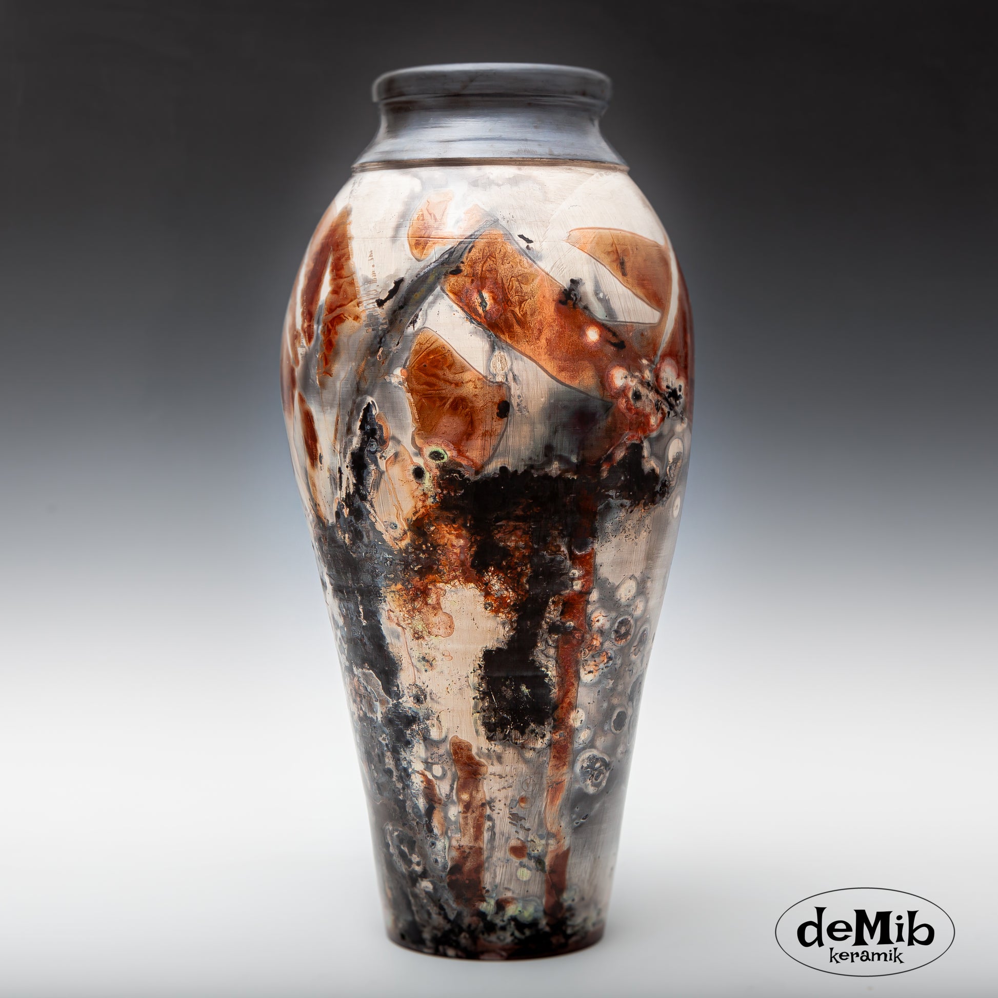 Tall Pitfired Vase