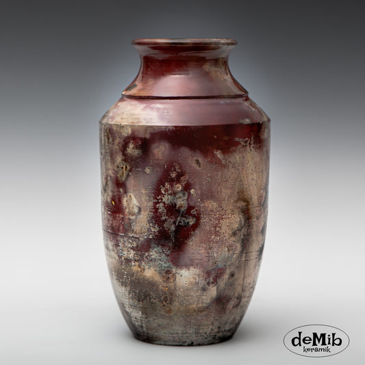 Deep Dark Pit Fired Vase (25 cm)