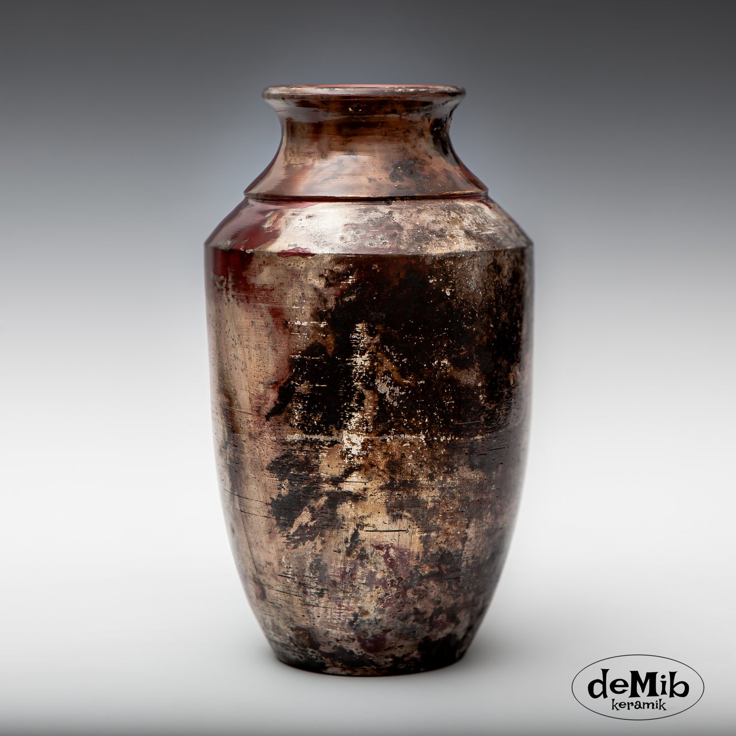 Deep Dark Pit Fired Vase (25 cm)