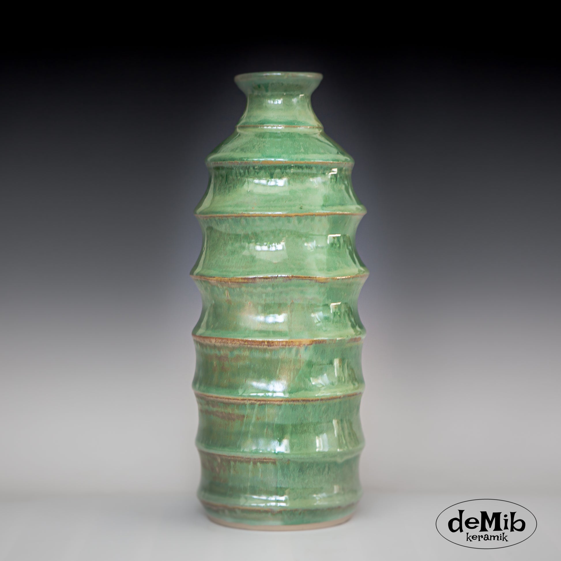 Green Bamboo Shaped Vase (26 cm)