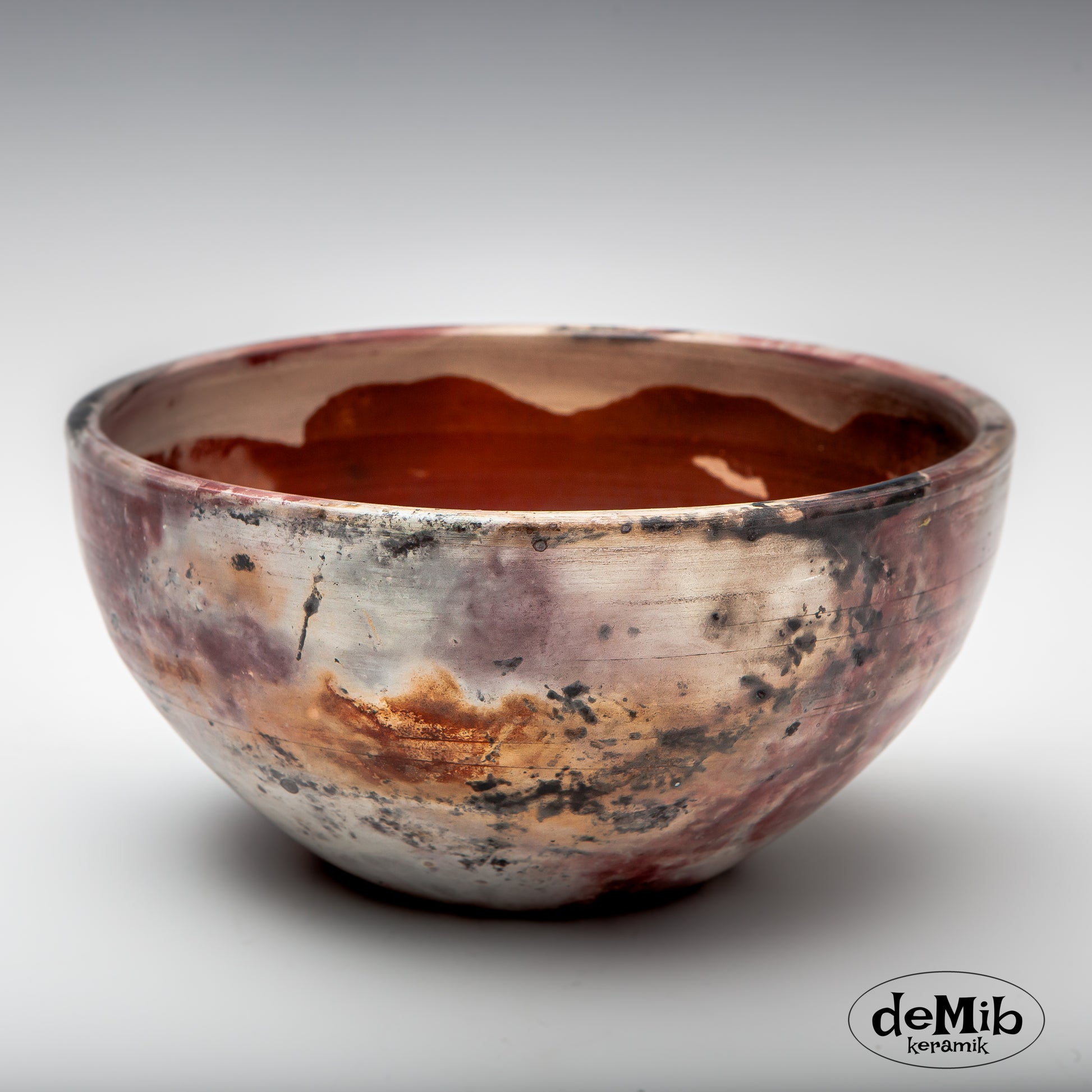 Large Pit Fired Bowl in Porcelain (21 cm wide)