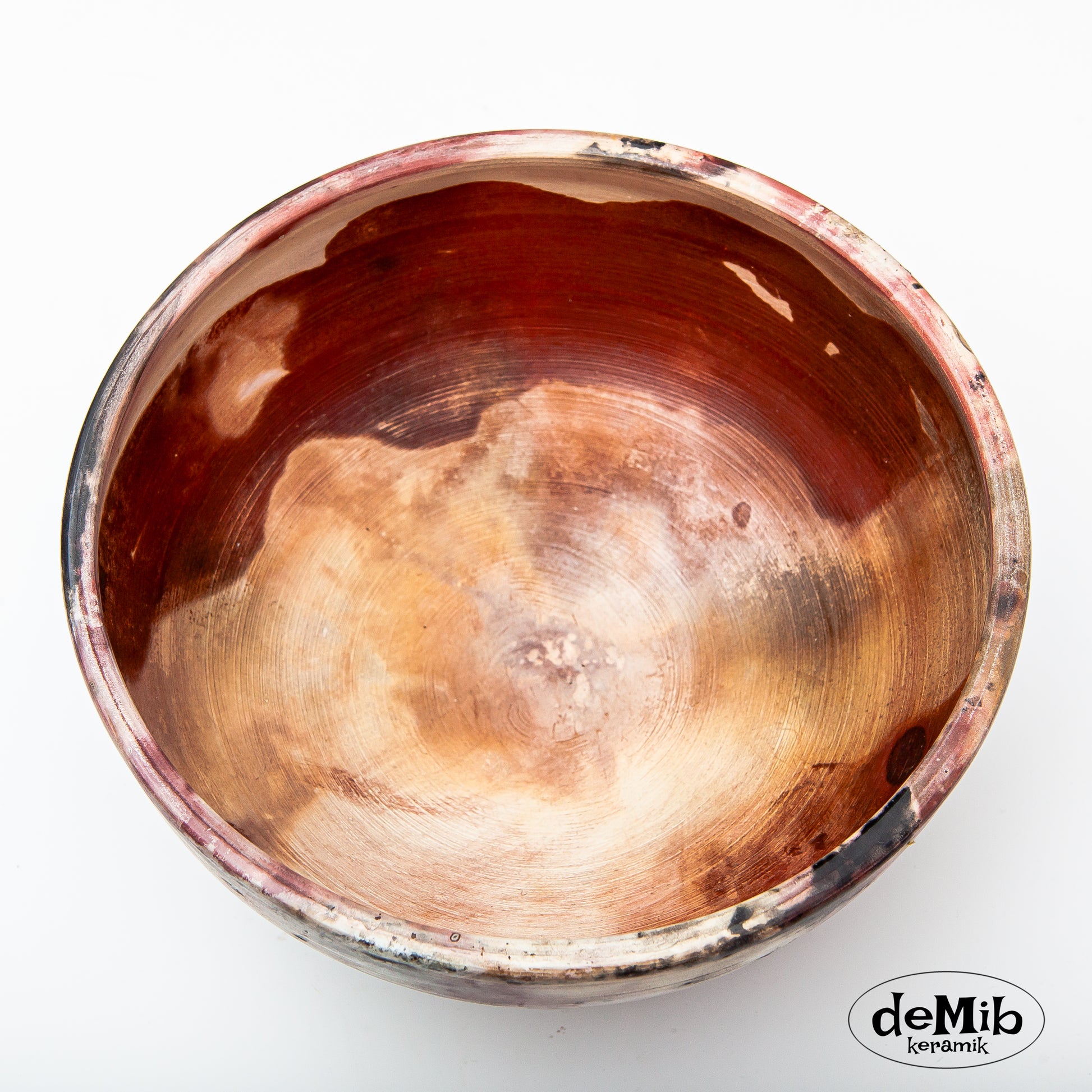 Large Pit Fired Bowl in Porcelain (21 cm wide)