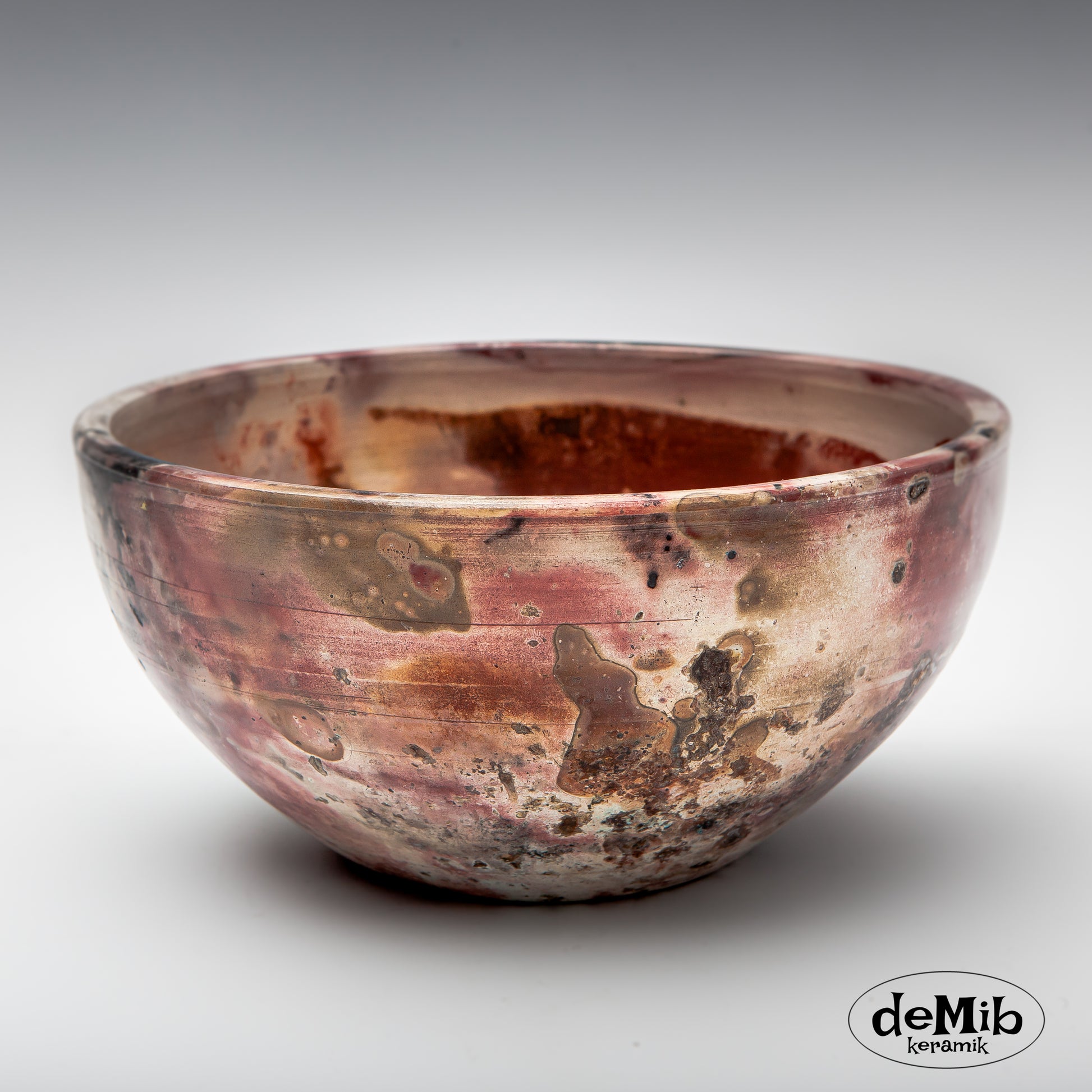 Large Pit Fired Bowl in Porcelain (21 cm wide)