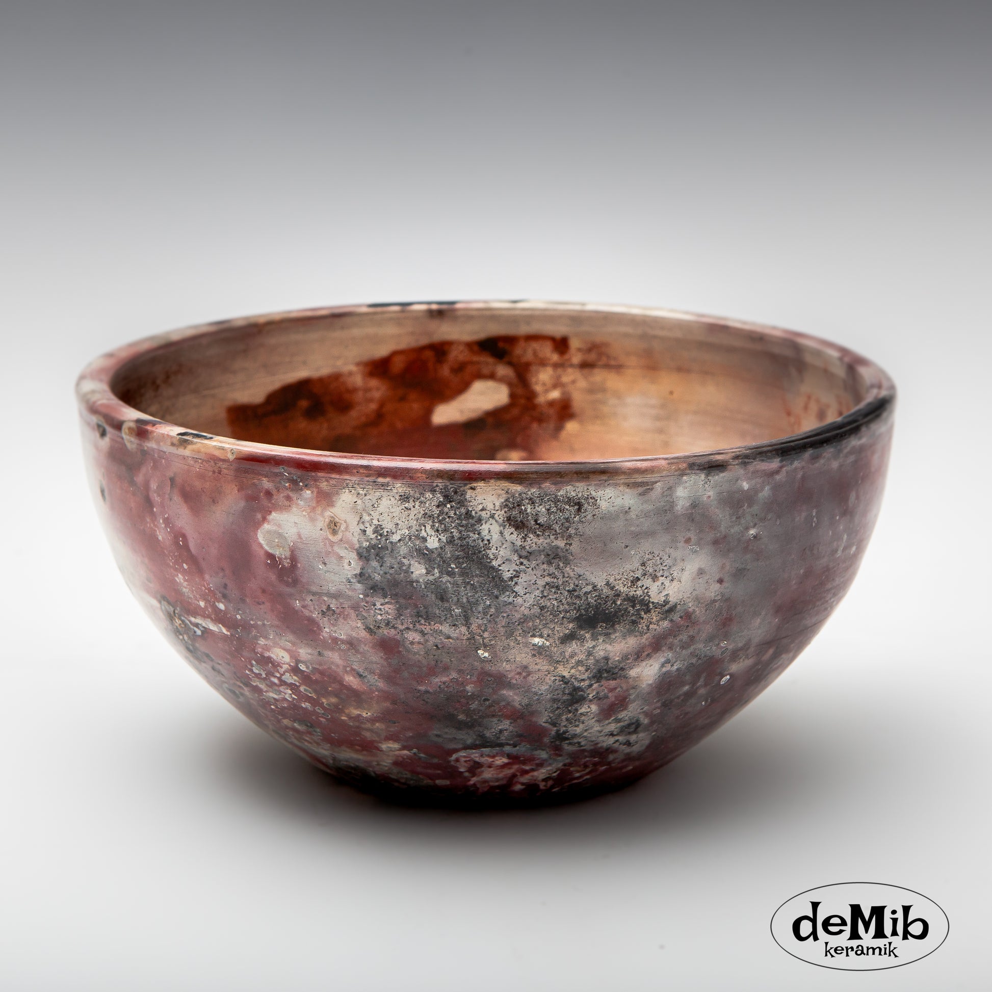 Large Pit Fired Bowl in Porcelain (21 cm wide)