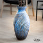 Carved Stoneware Vase in Floating Blue (45 cm)