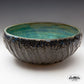 Large Strong Textured Bowl with Floating Blue Glaze (21 cm)