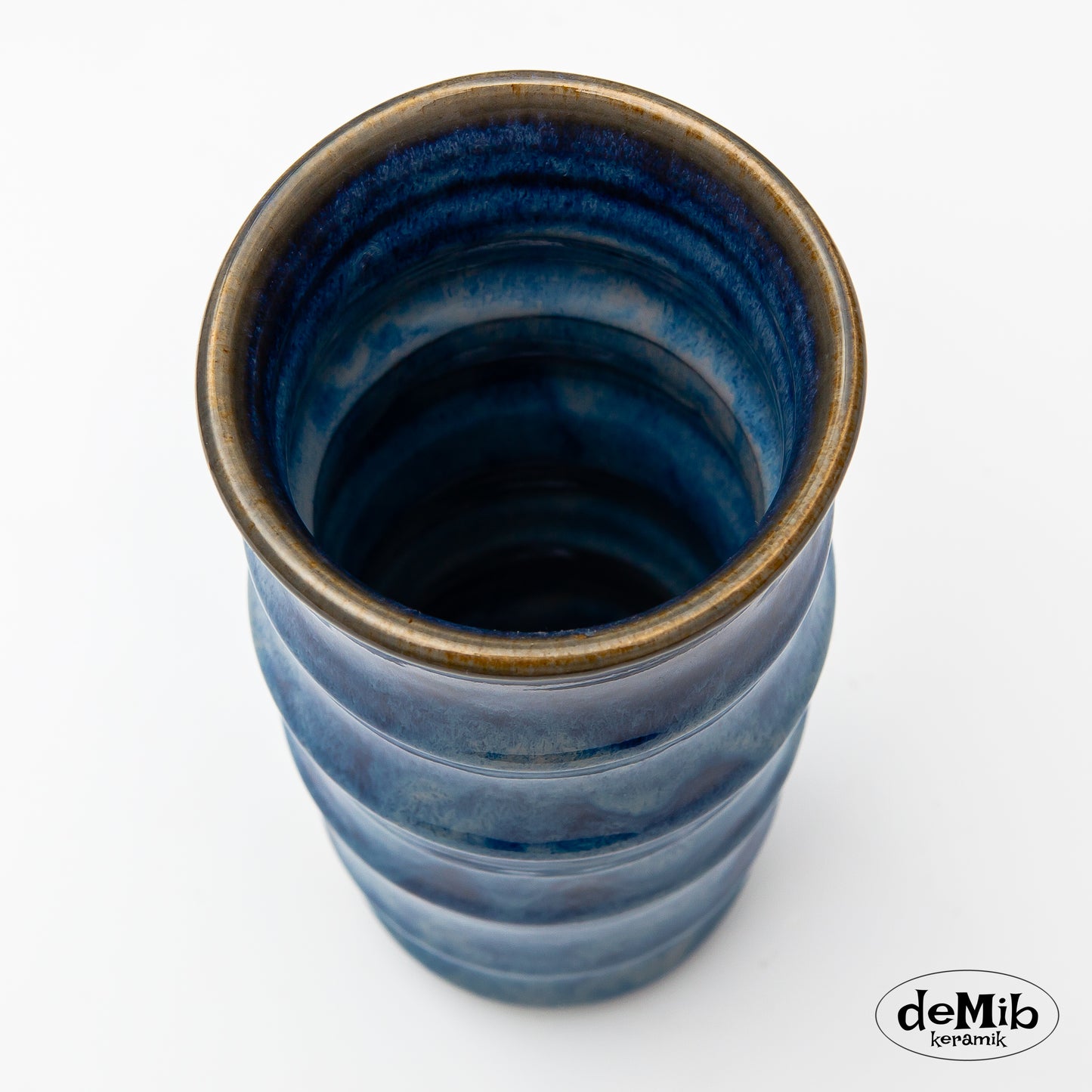 Bamboo Shaped Vase in Floating Blue (23 cm)