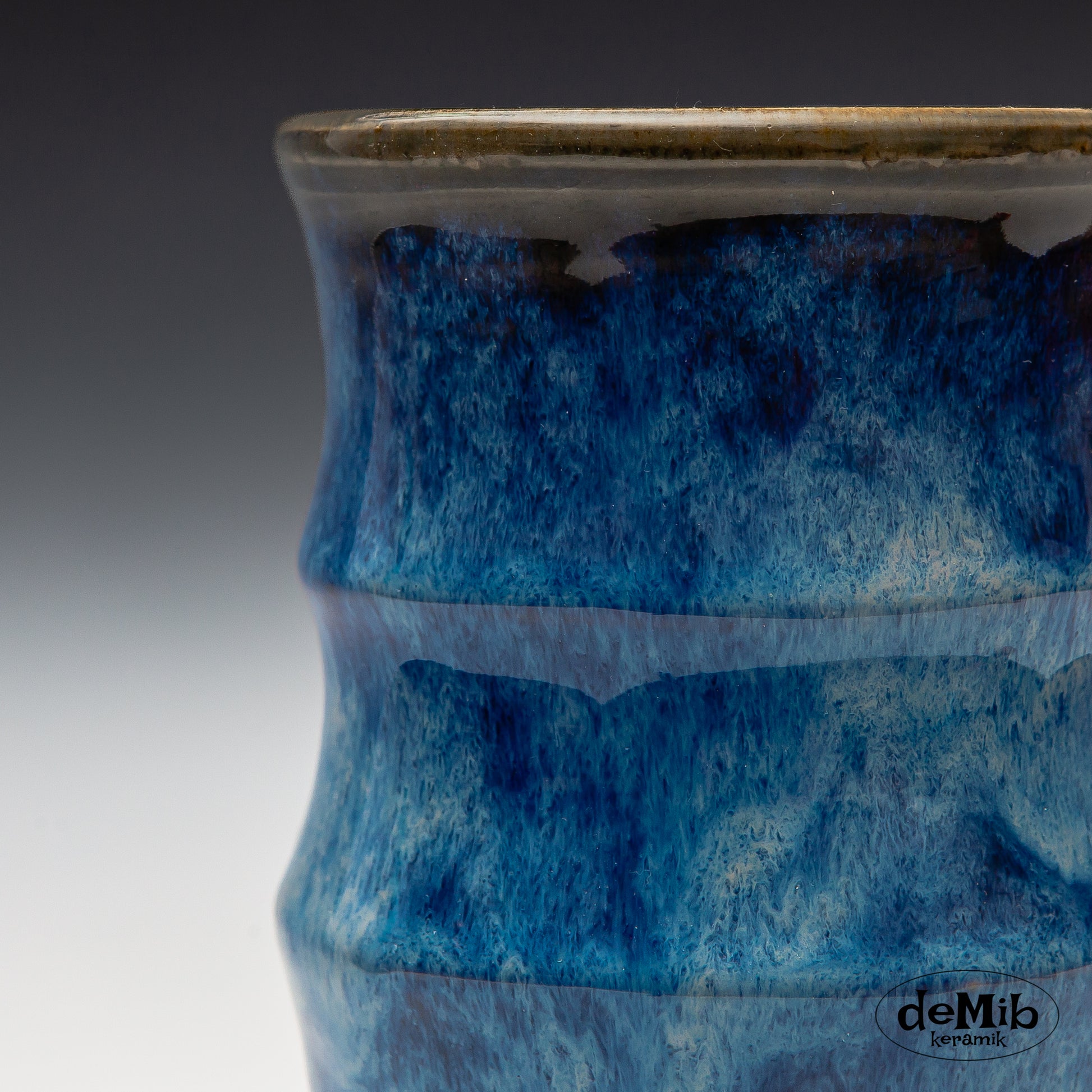 Bamboo Shaped Vase in Floating Blue (23 cm)
