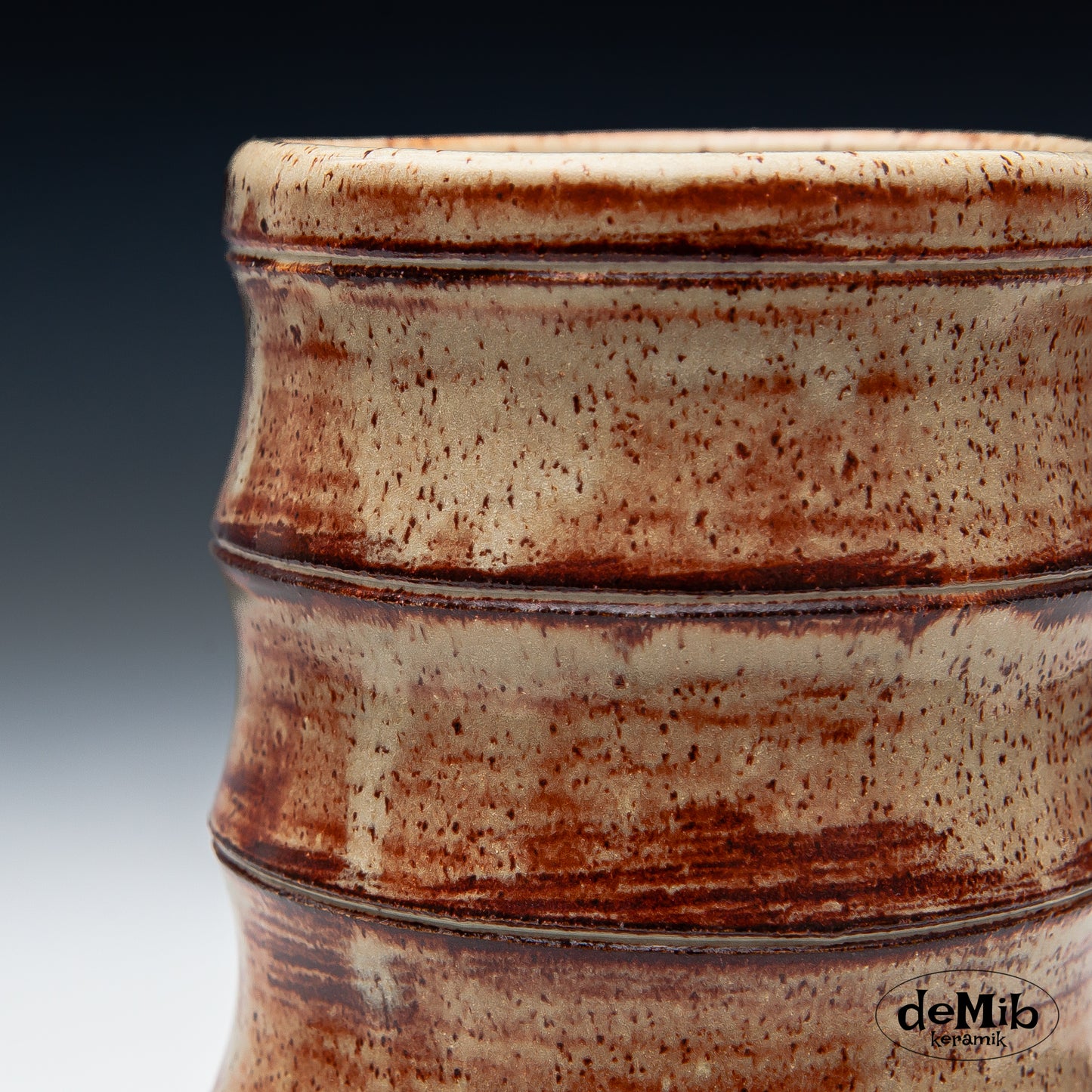 Bamboo Shaped Vase with Iron Glaze (23 cm)