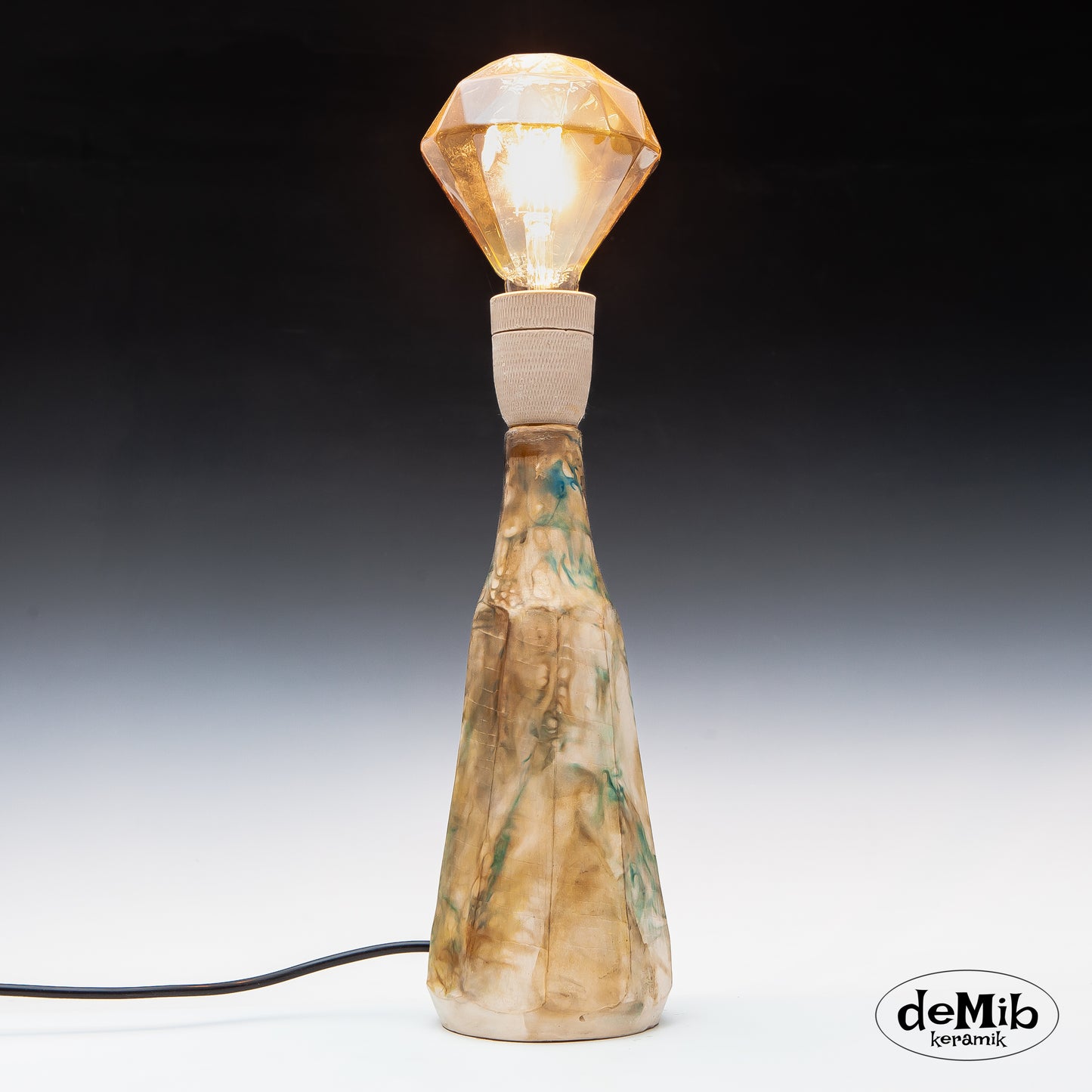 Tall Flash Fired Ceramic Table Lamp