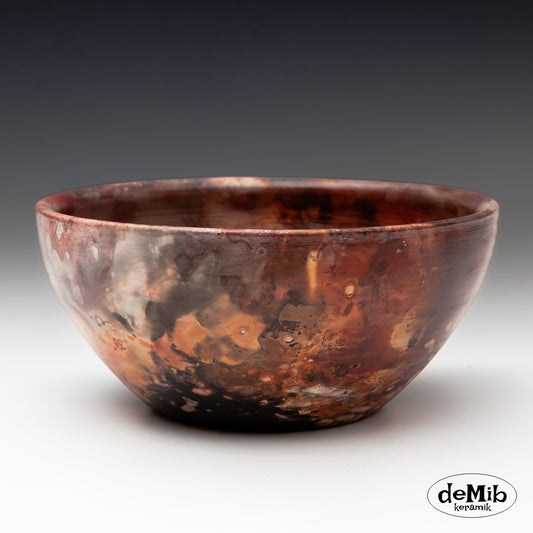 Pit Fired Bowl in Porcelain (18 cm)