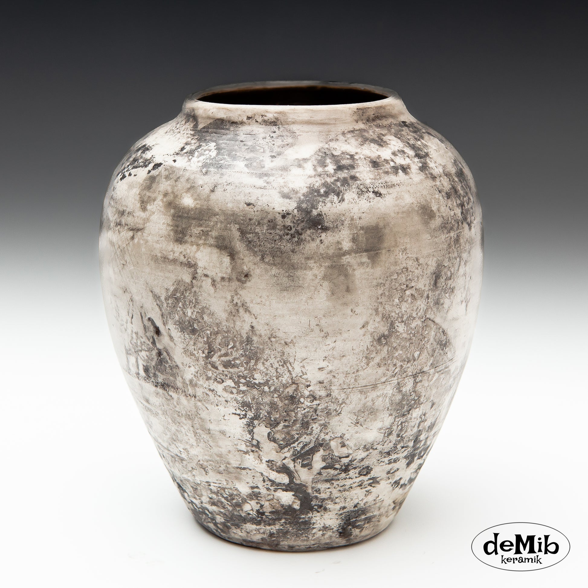 Vase in Black & White in a Pitfire + Glaze Combo