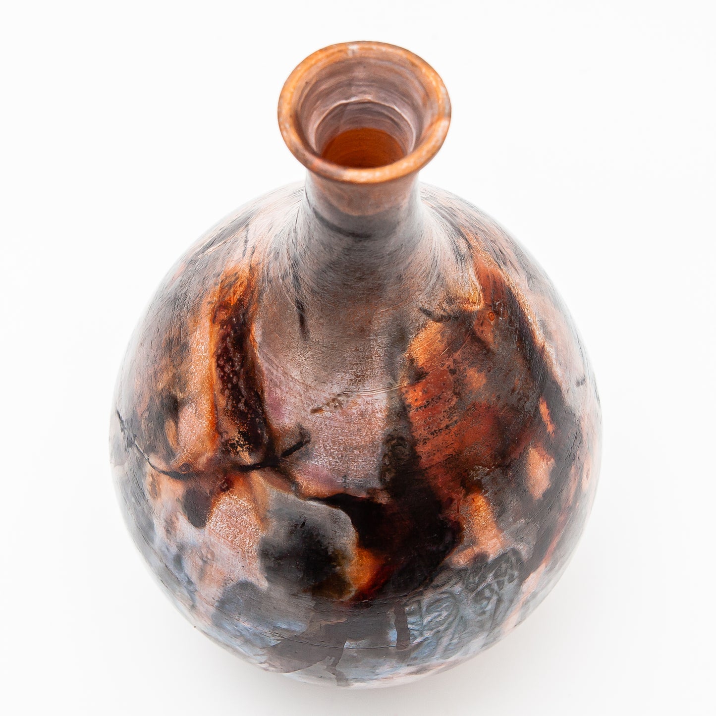 Dark Red Pitfired Vase