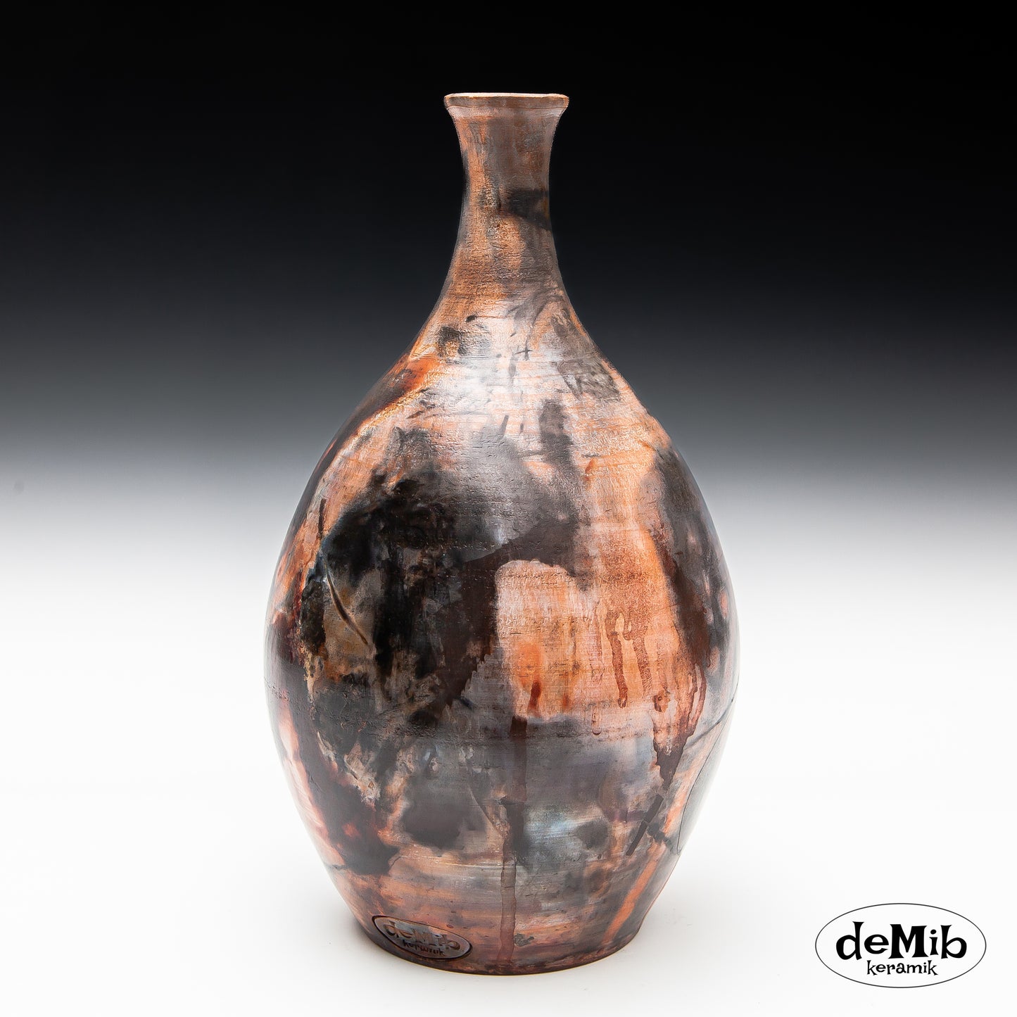 Dark Red Pitfired Vase