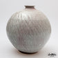 Round Wood Fired White Vase (21 cm)