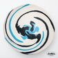 Agateware (Swirlware) Bowl in Blue & White (25 cm)